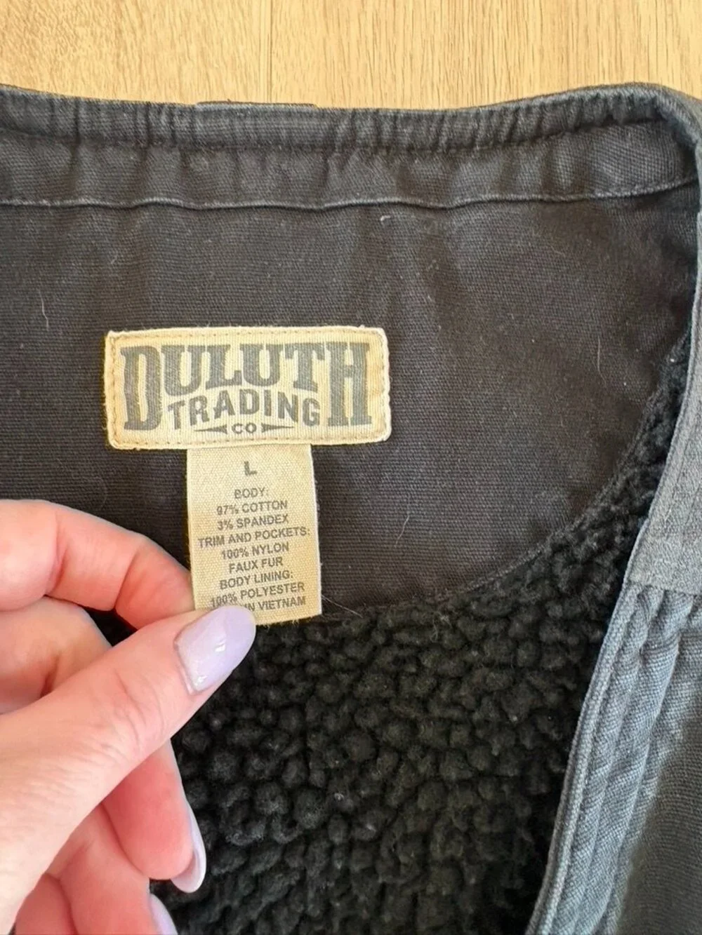 Duluth Trading Co Iron Range Fire Hose Lined vest Black Large